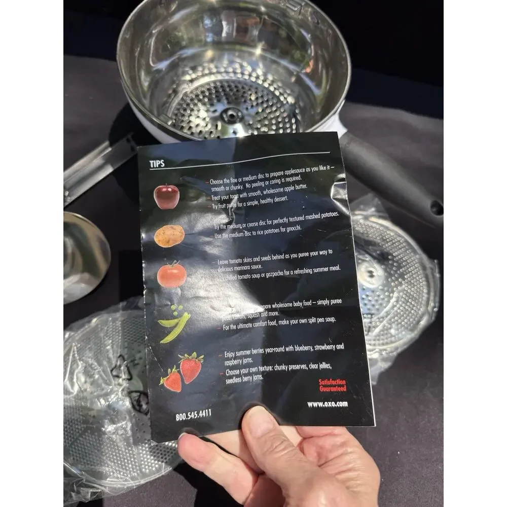 Brand New OXO Good Grips Food Mill 2 Disks Williams Sonoma